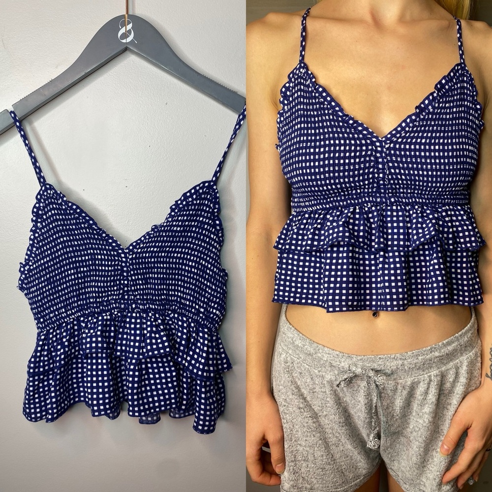 NWT Ocean Drive Gingham Top.